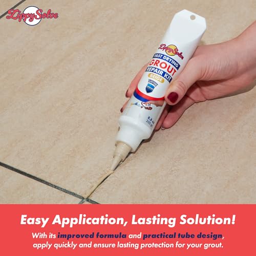ZippySolve Tile Grout, Repair Kit, 2 Pack Grout Filler, Restore & Renew Tile Joints Line, Fast Drying Tile Grout Paint Squeeze Tube for Bathroom Shower Kitchen Floor, Waterproof (17.6 oz, Beige) - style: 2xBeige