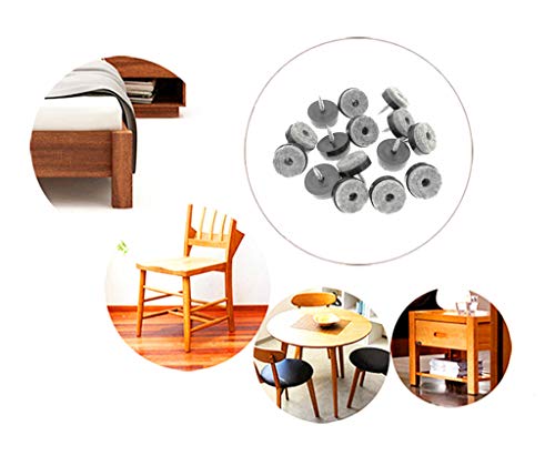 ALIMITOPIA 40pcs Screw-on Furniture Felt Pad Chair Glide Slider Hardwood Floor Protector for Wooden Leg Feet of Chair Table Furniture(Φ24mm or 0.95";Black) - size: 24mm(Black)