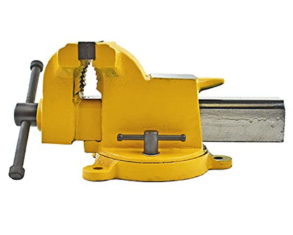 Yost Vises 908-HV All Steel Combination Vise | 8 Inch Jaw Width Pipe and Bench Vise |Secure Grip with Swivel Base | Made of Structural Cast Steel | High Visibility Safety Yellow - size: 8", style: High-Visibility Heavy Duty