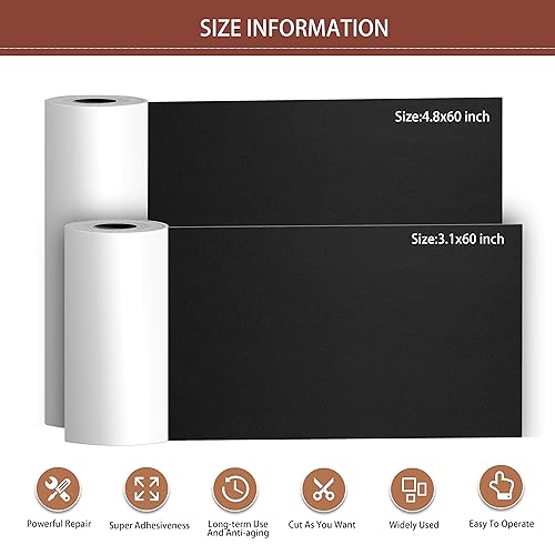 Besezx Leather Repair Patch Tape Kit, Self Adhesive Leather Repair for Furniture, Couch, Sofa, Car Seats,Office Chair,Vinyl Repair Kit.3.1inx60in - color: Black, size: 3.1 in X 60 in