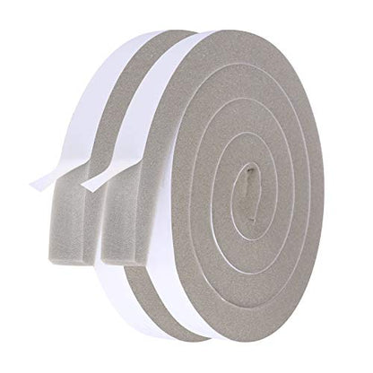 Air Conditioner Foam-2 Rolls, 1 Inch Wide X 3/4 Inch Thick Total 13 Feet Long, Open Cell AC Foam Weather Seal for Gap Blocker, Anti-Vibration, Anti-Collision (6.5ft x 2 Rolls) - color: Gray, size: 1" (W) x 3/4" (T) x 13' (L)