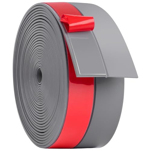 ToLanbbt Weather Stripping Silicone Door Seal Strip 2 in x 40 ft Door Draft Stopper Self Adhesive Door Draft Tape, Side & Bottom Gaps Insulation Strip for Glass Shower Door Sliding Door Window, Gray - color: Gray, size: 2IN x 40FT