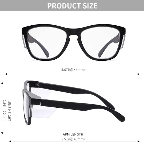 Z87 Anti-Fog Photochromic UV400 Blue Light Blocking Impact Resistant Protective Wraparound safety Glasses - color: Matte Black