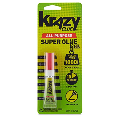 Krazy Glue All Purpose Super Glue Gel with Precision Tip, 2g Tube 6 Ct, Fast Drying No-Run Gel Formula for Household Repairs, School, Office Crafts & DIYs, Bonds Plastic, Wood, Metal, Ceramic & More - size: 6 Count