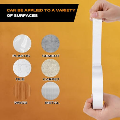 White Duct Tape 1 Inch x 33 Yards, Heavy Duty Waterproof Repair Tape, Straight Hand-Tear Cloth Tape for DIY Craft, Camping Gear, Home Maintenance & Packing - color: White