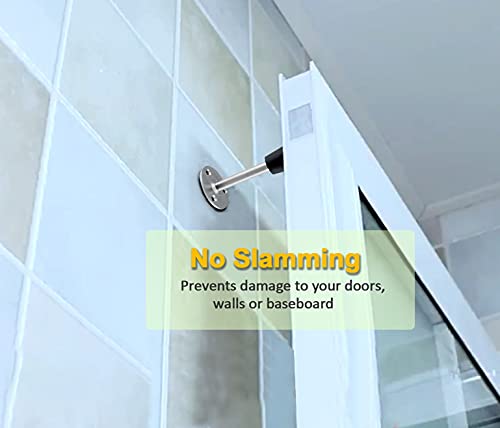 2 Pack Stainless Steel Heavy Duty Door Stop 7.87" Wall Mounted Door Stopper with Rubber Tip Design Mute for Wall and Door Protection, 7.87" / 200mm - size: 7.87"/200mm