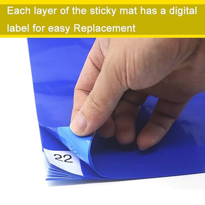 Cleanroom Sticky Mats (1 Pack, 30 Sheets) 24x36in - Ideal for Construction Sites, Hospitals, Home Use, Tattoo Studios - Blue, 18x24in Option Available - color: Blue, size: 18x24in