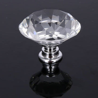 Akstore 6 Pcs Crystal Glass Cabinet Knobs 30mm Diamond Shape Drawer Kitchen Cabinets Dresser Cupboard Wardrobe Pulls Handles (40mm,6pcs, Clear) - color: Clear, size: 40 mm