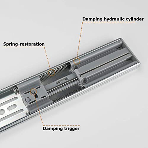 LONTAN 10 Pairs Soft Close Drawer Slides 12 inch Heavy Duty Ball Bearing Dresser Drawer Glides 9.76" Extension Side Mount Kitchen Cabinet Rails 100lb Capacity - color: Silver-Soft Close, size: 12 Inch - Drawer Slide