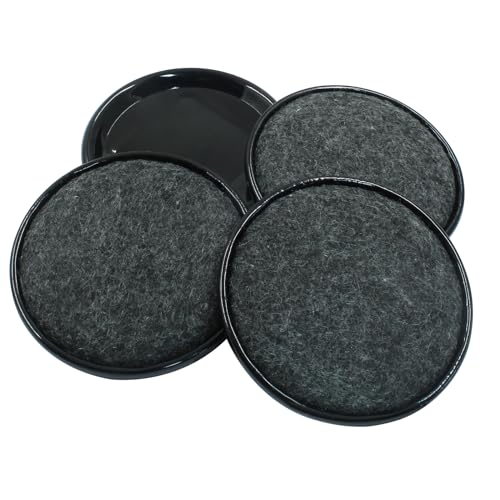 8Pcs Felt Furniture Sliders Reusable Carpet Base Furniture Cups,Moving Pads Sliders to Protect Hardwood (Round, 3 inch Dia, Black/Gray) - size: Round, 3 inch Dia