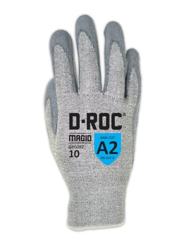 MAGID D-ROC ANSI A2 15-Gauge Polyurethane Palm Work Gloves, 144 Pair, Size 6/XS, GPD282 - size: 6/XS, style: 144 Pair