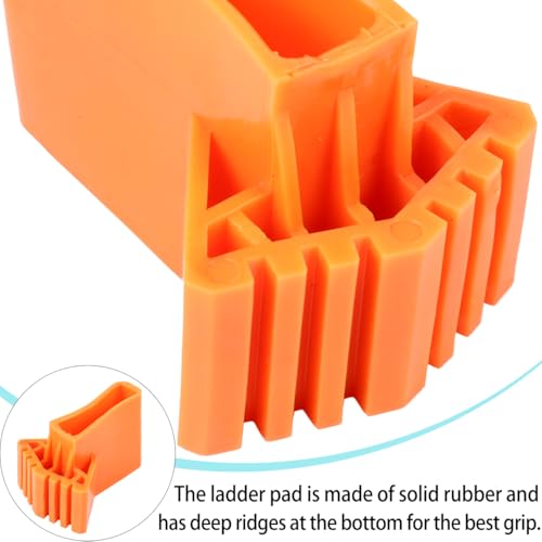 Cabilock Ladder Foot Cushion 4 Pack 3.54X2.55 Inch Non Slip Rubber Feet Mats for Folding and Stair Ladders Ladder Stabilizer Replacement Accessories - color: 3.orange