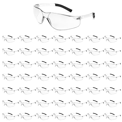 Salfboy Safety Glasses for Men Women ANSI Z87.1 Safety Glasses Bulk Protective Eyewear Scratch-Resistant - color: 50 Clear