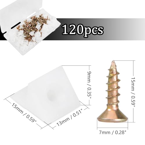 120Pcs Drawer Bottom Support Brackets,Plastic Angle Code Bracket Fasteners,Fixing Mending Wedges,Drawer Reinforcement Repair Kit for Furniture Sagging Drawer (White 2) - color: White 2