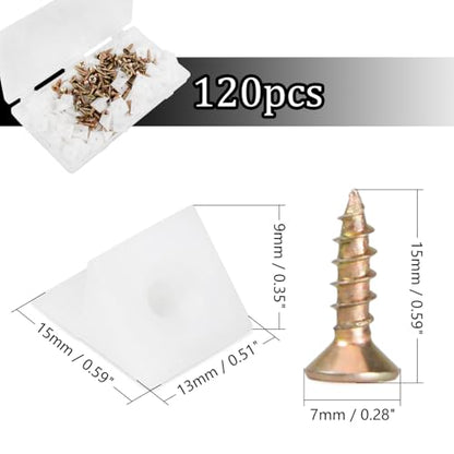 120Pcs Drawer Bottom Support Brackets,Plastic Angle Code Bracket Fasteners,Fixing Mending Wedges,Drawer Reinforcement Repair Kit for Furniture Sagging Drawer (White 2) - color: White 2