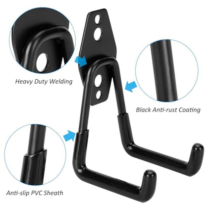 4 Pack Garage Hooks Heavy Duty - Supports 100 lbs, Utility Steel Garage Hanger & Organizer for Organizing Garden Lawn Tools, Ladders, Garden Hose, Digging Shovel, Bikes, Ropes - size: 4 Pack