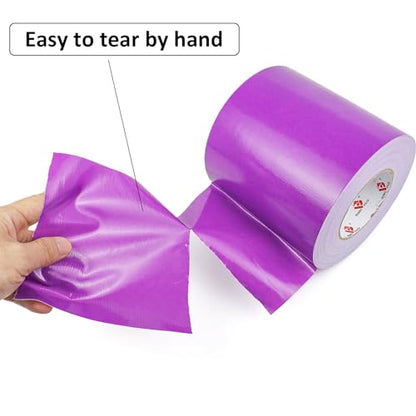 BOMEI PACK 6" Purple Duct Tape Heavy Duty,6 Inch x 60 Yards Purple Wide Rol Tape,Strong Strength,Flexible,No Residue,Waterproof and Tear by Hand,Multi-Use for Indoor & Outdoor Repairs - color: Purple