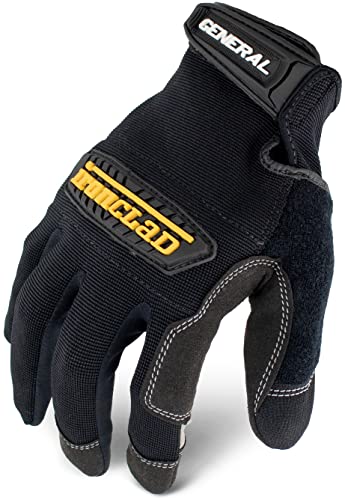 Ironclad General Utility Work Gloves GUG, All-Purpose, Performance Fit, Durable, Machine Washable (1 Pair) Black - size: 2x-large (Pack of 1)