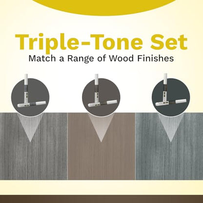 Trio Touch-Up Furniture Repair Markers (Grey Trends), Covers Nicks and Scratches, Floors, Cabinets, Tables - color: Grey
