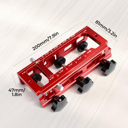 JOJOCY 1229 Hinge Jig Plus, Dual Clamping Door Hinges Mortiser Kit with Strike & Latch Templates, Self-Aligning Hinge Jig for 2.5” to 5.5” Hinges