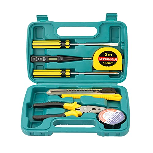 Household Hand Tool Set 8 Pcs, Auto Repair Tool Set with Storage Case, Household Repair Tool Kit for Daily Repair and Maintenance at Home Garage Office - color: Green-8