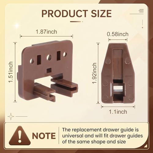 8 Set Drawer Guide Kit, Enhanced Commercial Slide Style Drawers for Kenlin Rite-Trak II 168, Vaughan Bassett, Legacy, Replacement Dresser Drawer Slides Repair Kit with Roller (20 Set Drawer Guide Kit) - style: 20 Set Drawer Guide Kit