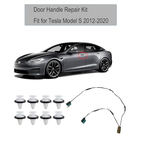 1042845-00-A Door Handle Repair Kit Upgraded Fit for Tesla Model S 2012-2017 with Micro Switch Harness Handle Paddle Door Panel Clips Replaces OEM 1042845-00-B 1016009-00-C