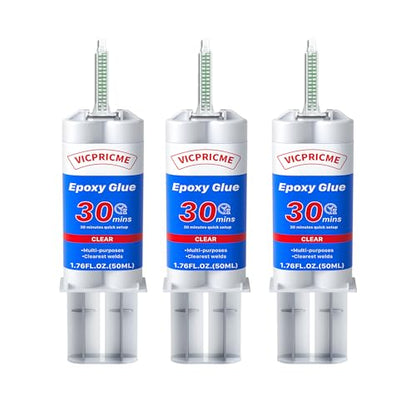 Epoxy Glue Clear, Bonding for Plastic, Metal, Ceramic, Wood, PVC, Stainless Steel, Tile, Water Pipes, the Strongest Plastic Repair Glue, 30 Minutes Waterproof Welding (3) - size: clear 3pcs