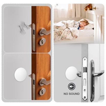 Door Stoppers for Wall, 8 Pack 2" Knob Protectors – Heavy-Duty Self-Adhesive, Quiet Anti-Slam, Covers Existing Holes & Prevents Wall Damage - color: White