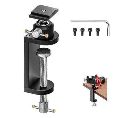 Luvan 360° Rotating Mini Bench Vise Stand, Double Locking Heavy-Duty Table Vise Stand with Enhanced Clamping Force, Adjustable Angle Vise Bracket Table Clamp Stand with Swivel Base for Fractal Vise ﻿ - color: Mount Vise and Grinder