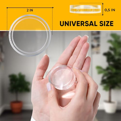 Clear Wall Door Handle Stopper - 4 Pcs of Clear Rubber Knob, Self Adhesive, Guard Door Bumper Reusable Solution for Stopping Damage & Noise in Your Home or Office, Durable, Shock Absorbent Discreet - style: Concave Dome