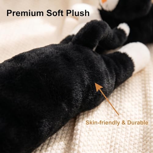 Animal Fabric Under Door Draft Stopper Weather Stripping Sound Proof Bottom Seal Heavy Duty Reduce Noice (Cat)