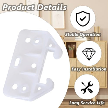 cobee 6 Pcs White Drawer Rail Brackets, Drawer Track Guide with 18 Screws, Drawers Bottom Replacement for Hutches and Drawers Systems
