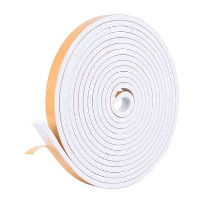 Kikerike Self Adhesive Foam Tape Weatherstrip 1/2in x 1/4in x 8.5Ft High Density Foam Insulation Strips Seal Weather Stripping with Strong Adhesive for Door and Window Sound Isolation Soundproofing - size: 1/2in X 1/4in X 8.5ft