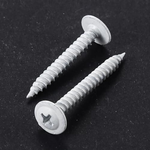 Wensilon(95 pcs)#8 White Truss Head Wood Screws Quick Metal Self Tapping Zinc Oxide with Drywall Plastic Anchors Assortment Kit - size: White Phillips Truss Head Wood Screws