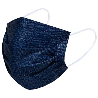 Blue Denim Disposable Safety Mask 3 Layer Protection Face Mask for Adults 50 pcs - color: Blue Denim