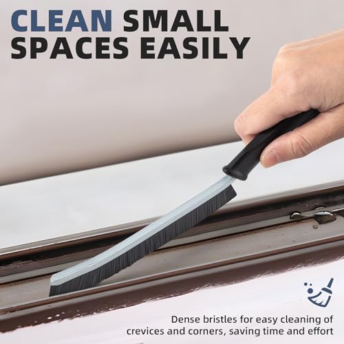 FOOGWEE Hard Bristle Crevice Cleaning Brush - Cleaning Tools for Household Use, Multifunctional Gap Cleaning Supplies for Kitchen, Bathroom, Toilet, Window, Vehicle, Faucets, Grout, Home (Black) - color: Black