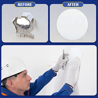Sosation 6 Pcs Ceiling Cover Plate Wall Hole Cover Plastic Flat Blank Plate with 48 Pcs Double Faced Adhesive Tape for Ceilings or Wall (12 Inch) - size: 12 Inch