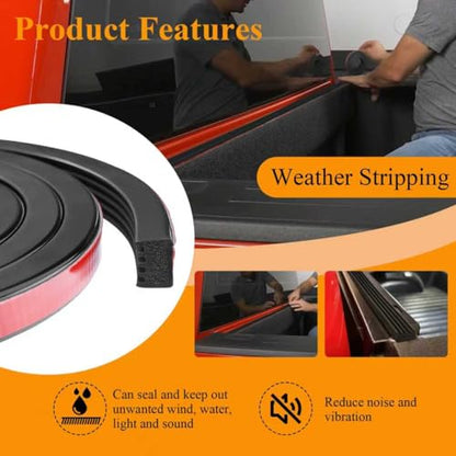326A0004 Ribbed Bulkhead Seal Strip 3/5" X 65", Tonneau Cover Bulkhead/Service Kit/Self-Adhesive EPDM Foam Rubber Seal W/Tape/Ideal Weather Stripping - style: 1 Pc