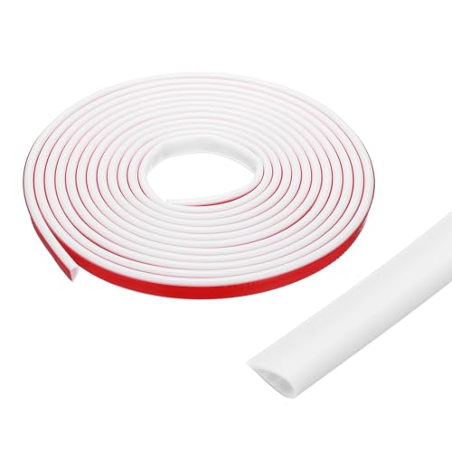 uxcell 1Pcs 19.6 ft Weather Stripping, Silicone Self-Adhesive Door Seal Strip Fire Smoke Seal for Exterior Door Frame Windows Shower Glass Gap, White - color: White, size: 19.6 ft