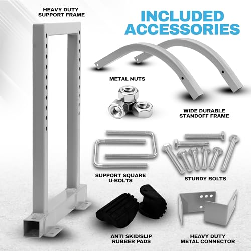 Heavy Duty Ladder Stabilizer | Carbon Steel Extension Ladder Standoff with Anti-Slip Rubber Feet for Gutter Cleaning, Painting & Roofing - Professional Grade Ladder Accessory for Extension Ladder - color: Ladder Stabilizer Gray