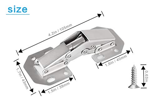 20-Pack Hidden Hinges for Cabinet Doors Frameless, Concealed Cabinet Hinge, 90 Degree Surface Mount Hinges - size: 20 Pack