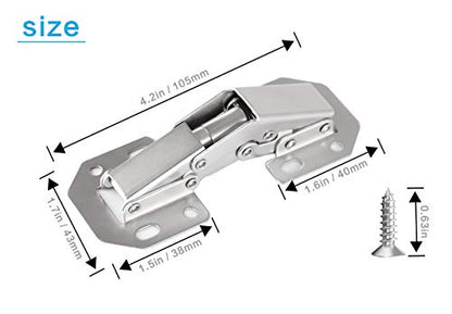 20-Pack Hidden Hinges for Cabinet Doors Frameless, Concealed Cabinet Hinge, 90 Degree Surface Mount Hinges - size: 20 Pack