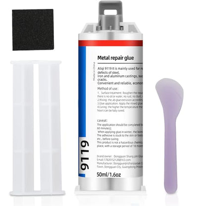 Professional Metal Repair Epoxy Glue, 1.6 Oz Heavy Duty Weld - Strongest for Metal, Aluminum, Steel, Stone, Plastic - All Purpose Adhesive