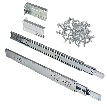 Gobrico 18-Inch Rear/Side Mount Soft Close Ball Bearing Drawer Slides with Brackets, Full Extension Heavy Duty Drawer Slides and Glides, 10Pairs - size: 18 Inch