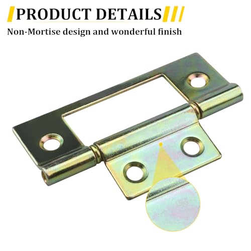 N 6656 Bi-fold Door Hinge, 3 x 1 Inch Non-Mortise Brass Plated Bifold Door Hinges (1 Pack) - size: 1 Pack