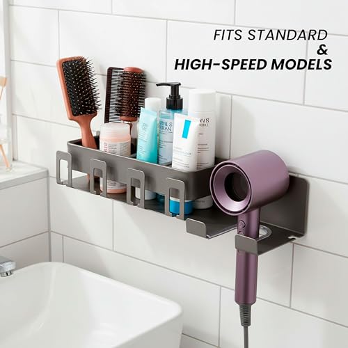 Hair Dryer Holder Wall Mounted - Hair Dryer Organizer - Bathroom Wall Storage - Blow Dryer Holder Wall Mounted - Hair Tool Organizer