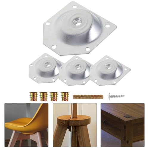 Veemoon Hardware for Solid Wood Legs 4pcs Angled Leg Fixing Plate Bracket for European Style Tables Chairs