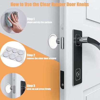 Door Stopper Wall Protector, Door Stoppers for Wall Self Adhesive 6Pack 2", Quiet Door Bumpers for Wall Clear, Strongest Door Handle Stopper, Guard Door Bumper Silencer
