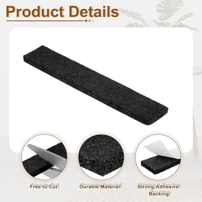 uxcell Felt Strips with Adhesive Backing, 10 Pcs 1" x 6" x 0.2" Anti Scratch Furniture Felt Tapes Self-Stick Pads for Protecting Hardwood Floor, Black - color: Black